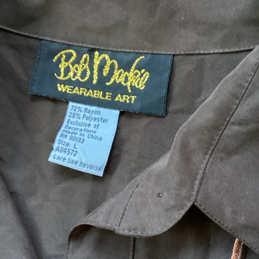 Bob Mackie Dark Brown Wearable Art Shirt - image 2